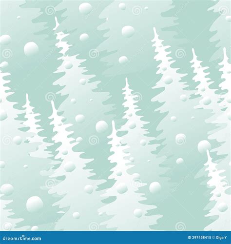 Vector Seamless Pattern With Fir Tree Stylish Forest Texture Stock