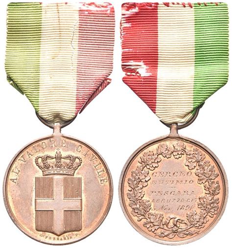 ITALIA Durante Umberto I 1878 1900 Medaglia In Bronzo Al Valore