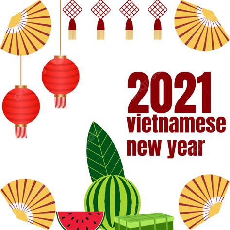 Tet New Year Vector Hd Images Vector Decoration Lamp Happy Tet