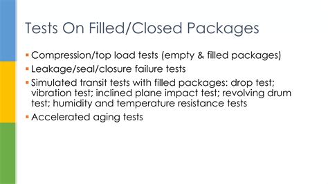 packaging material testing pptx