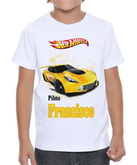 Camiseta Infantil Personalizada Nome Hot Wheels Elo7