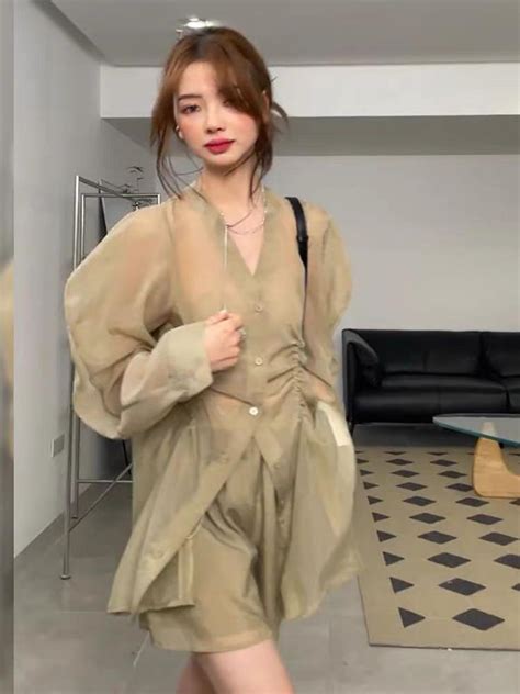 Translucent Sexy Nude Gold Top And Bottom Women S Fashion Dresses Sets Jumpsuits On Carousell