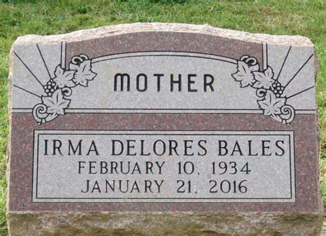 Irma Delores Spires Bales 1934 2016 Monumento Find A Grave