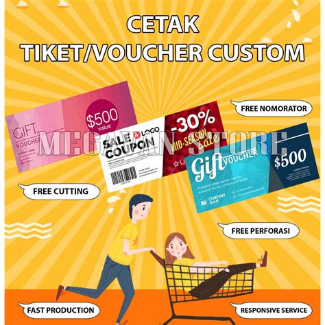 Jual Cetak Voucher Diskon Custom Tiket Event Kupon Sobek Tiket