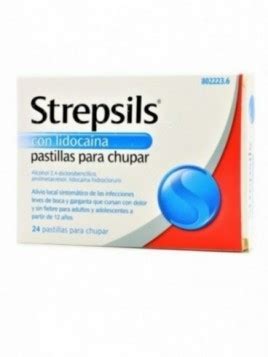 STREPSILS CON LIDOCAINA PASTILLAS PARA CHUPAR 24 PASTILLAS