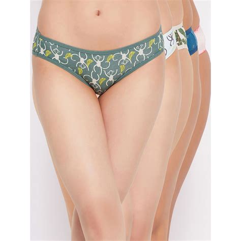 Buy Clovia Cotton Spandex Low Waist Bikini Panty Pack Of Online