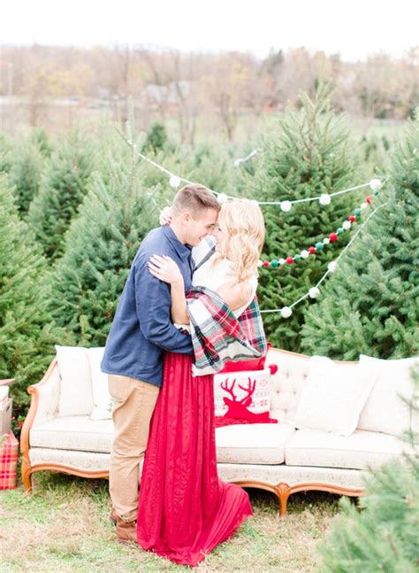 Romantic Anniversary Photos At A Christmas Tree Farm Inspired By This