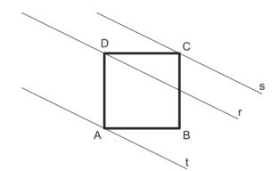 No Plano Cartesiano Temos Um Quadrado Abcd E Tr S Retas Para