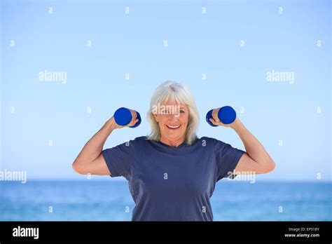 Mature Woman Doing Her Exercises Stock Photo Alamy