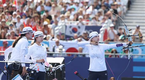 올림픽 한국 여자 양궁 단체전 10연패 위업슛오프 끝에 중국에 승리