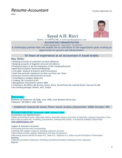 Resume Accountant Accountant Resume Resume Format In Word Resume