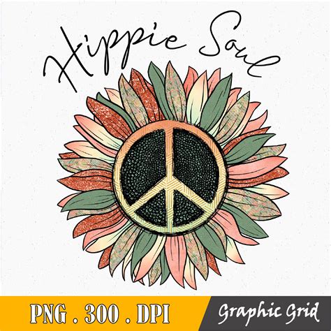 Hippie Soul Svg Cut File Peace Sign Png Sunflower Png F Inspire Uplift