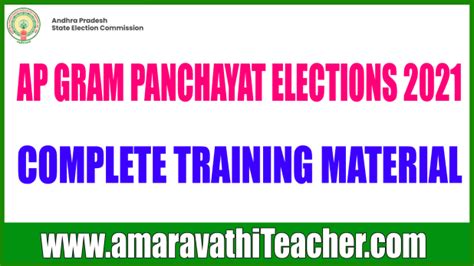 Ap Grama Panchayat Elections 2021 Complete Training Material And Forms