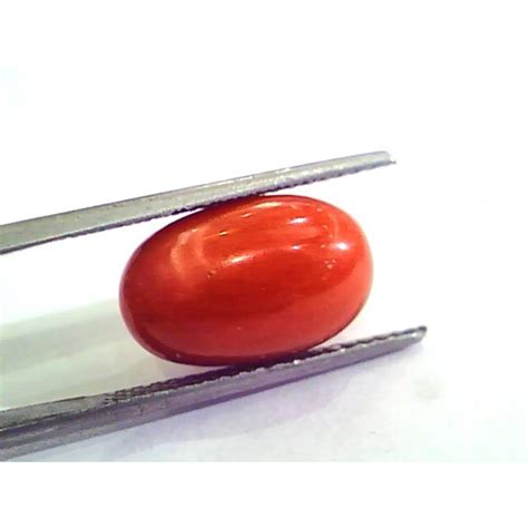 Ct Ratti Natural Italian Red Coral Moonga Gemstone Aaaa