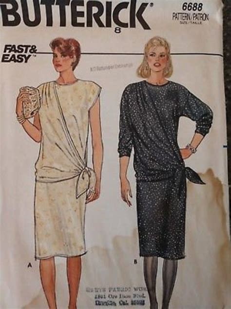 6688 Vintage Butterick Sewing Pattern Misses Loose Straight Etsy