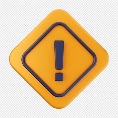 Premium PSD 3d Caution Warning Alert Sign Icon Illustration Render