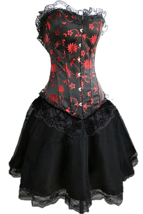 Burlesque Moulin Rouge Corset And Skirt Fancy Dress Outfit Hen Night