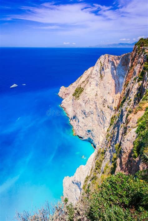 Zakynthos Greece Famous Navagio Beach Greek Islands Stock Image