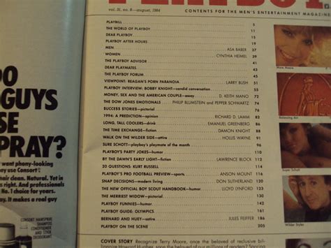 Playboy Aug 1984 Terry Hughes Naked Bobby Knight Not Naked 1984 Magazine Periodical