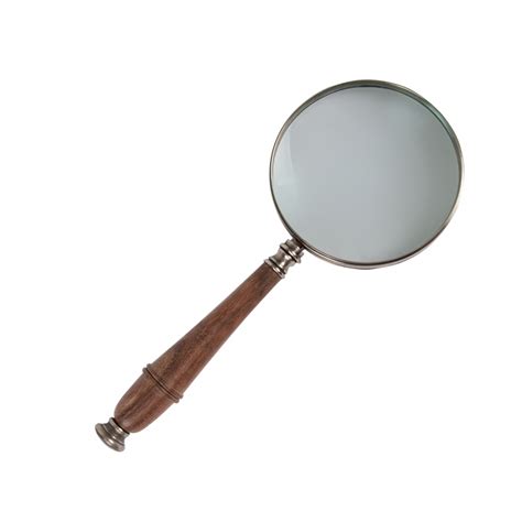 Magnifying glass wooden handle and brass silver-plated - Moinat SA ...