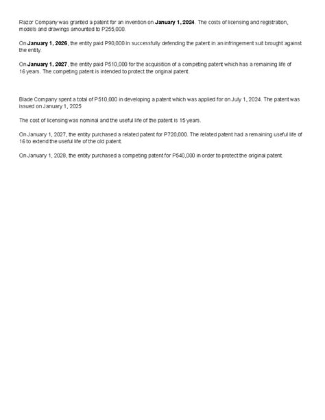 Practice Materials on Patent Costs and Acquisitions for 2024 Exam - Studocu