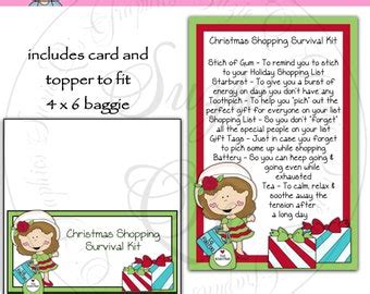 Holiday Survival Kit Includes Topper And Card Digital Etsy