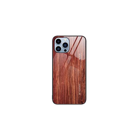 Skalo Iphone Pro Max Wood H Rdet Glas Tpu Cover Vin R D Elgiganten