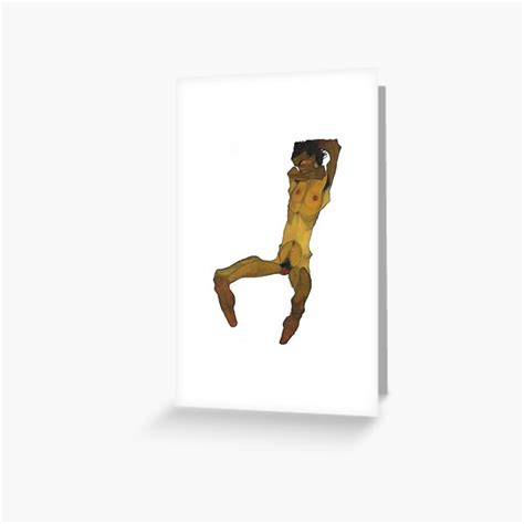 Egon Schiele Seated Male Nude Self Portrait Greeting Card By