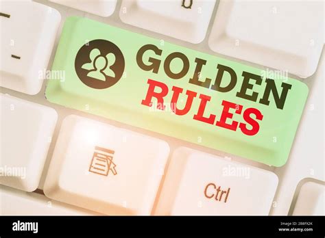 Conceptual Hand Writing Showing Golden Rules Concept Meaning Basic Principle That Should Always