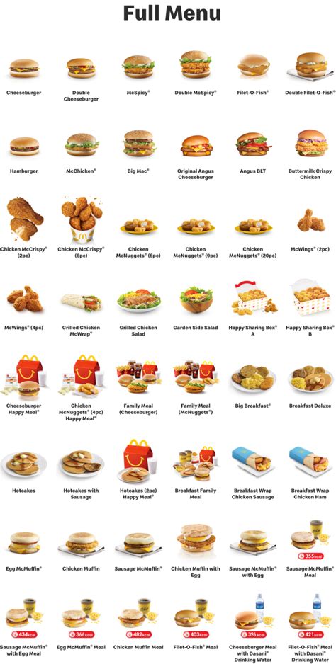 Mcdonald S Menu Singapore Updated Prices