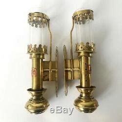 Pair Of Great Western Railway Gwr Brass Wall Lamps Lanterns Candle