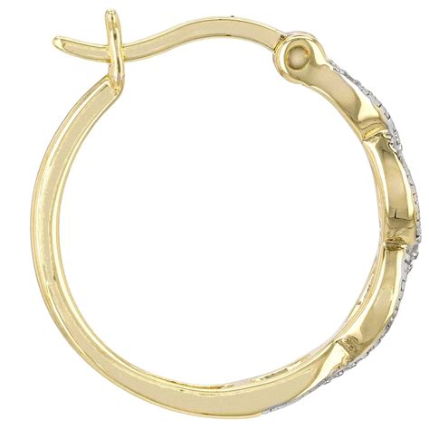 Dazzling Diamond Accent 14k Yellow Gold Over 925 Sterling Silver Hoop Earringselegant Fine