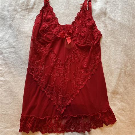 Red See Thru Lingerie Dress With Open Back Hole Depop