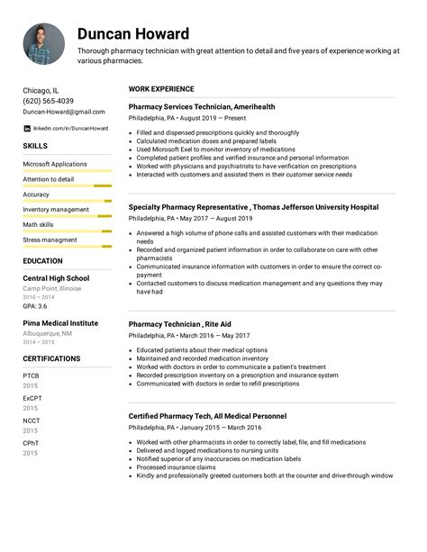 Pharmacy Technician Resume Example Writing Tips For