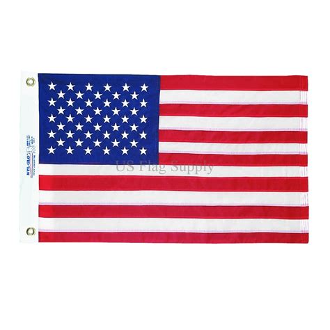 United States Flag X In Embroidered Stars And Sewn Strips Nylon