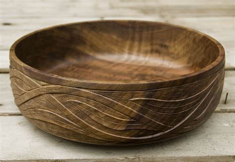 Bowl Walnut Turned And Hand Carved Wooden Bowls Bowl Cool Wood