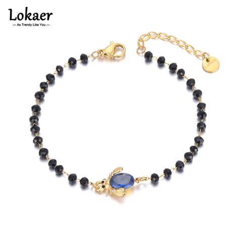 Lokaer Bracelet Breloques En Forme D Abeille Pour Femme Cha Ne