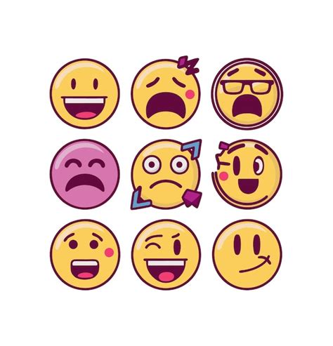 Premium Vector Smileys Emoji Icon Illustration Set