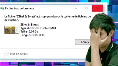Comment résoudre Le fichier est trop grand pour le système de fichier