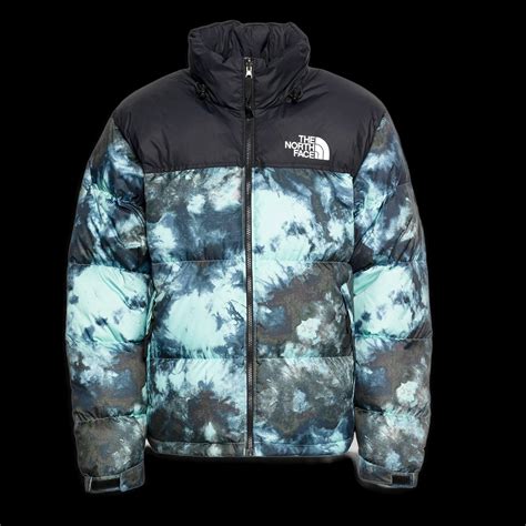 The North Face M Printed Retro Nuptse Jacket Wasabi Ice Dye Print