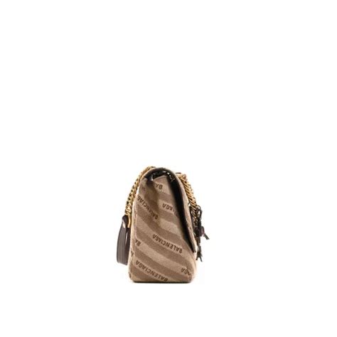 Sac Bandouli Re Bb Balenciaga Toile Charms Paris Monogramme Beige