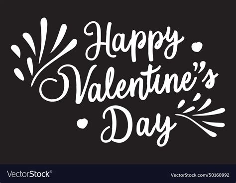 Happy Valentines Day Text Card Royalty Free Vector Image