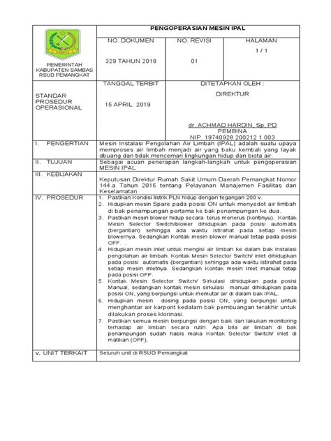 Sop Mesin Ipal Pdf