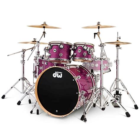 Dw 5 Piece Collectors Ssc Maple Finish Ply Shell Pack With 22 In Bass Drum Purple Glass