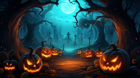 Skeleton Zombie Hand Rising Out of a Graveyard Halloween Stock Illustration - Illustration of ...