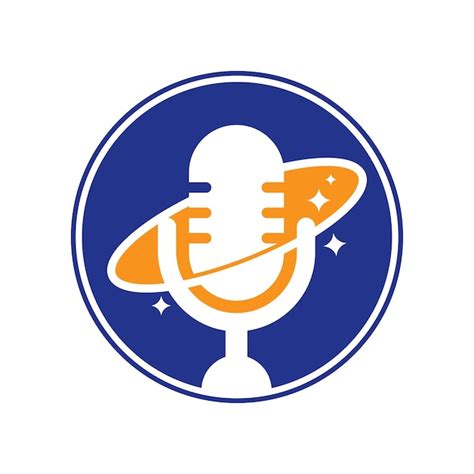 Premium Vector | Podcast planet vector logo design creative space ...