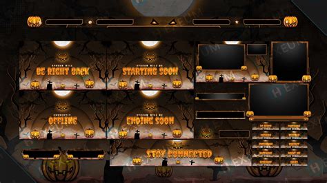 Halloween Themed Twitch Overlay Package - Hexeum