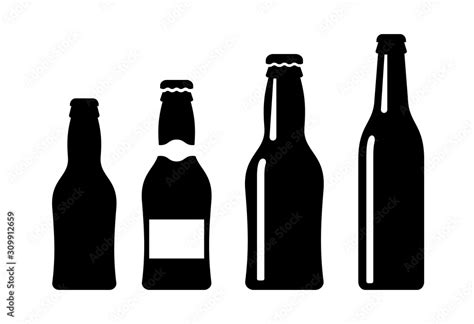 Beer Bottle Vector Icon Set Stock Vector Adobe Stock