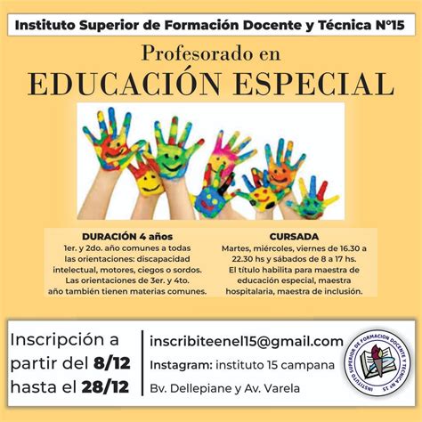 Profesorado En Educación Especial Instituto 15