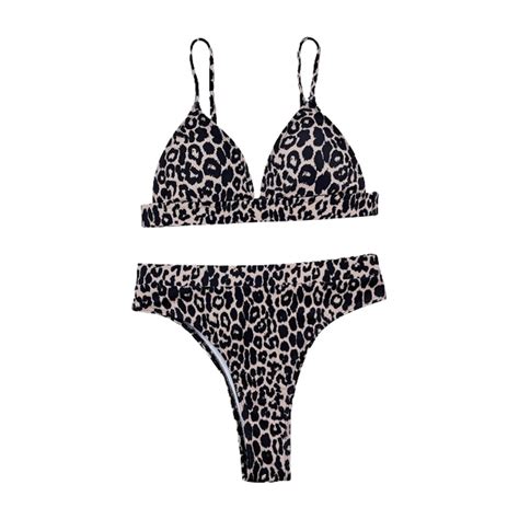 Traje de baño de playa de verano traje de baño de mujer traje de baño bikini de leopardo traje
